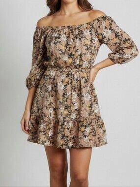 Just In Floral Shimmer Tie Dress